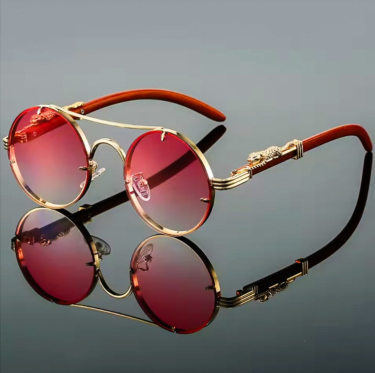 Panther Retro Round Glasses